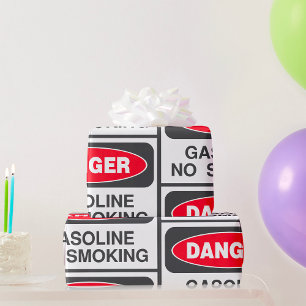 Cadeau Papier d'emballage avec signalisation de danger es