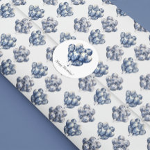 Papier d'emballage Ballons Bleu de Delft