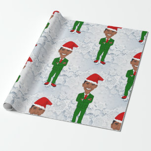 Cadeau papier d'emballage barack obama santas