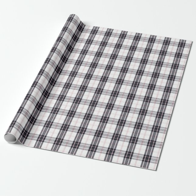 Cadeau Papier d'emballage blanc plaid (Déroulé)
