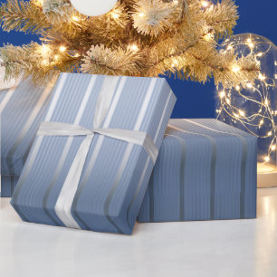 Cadeau papier d'emballage bleu argent