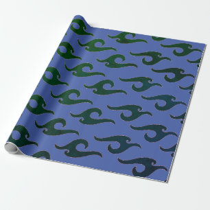 Cadeau Papier d'emballage BLEU ET NOIR MOTIF JAPONAIS