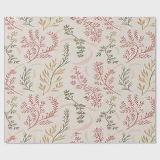 Cadeau Papier d'emballage botanique minimaliste à fleurs 