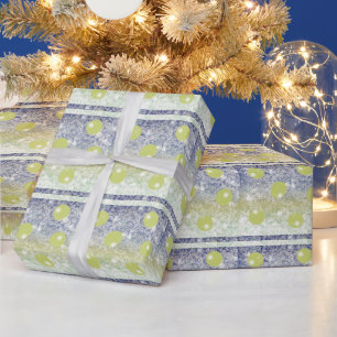 Cadeau Papier d'emballage Boules de Noël Green Gold