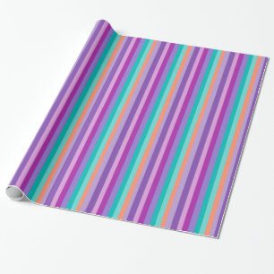 Cadeau Papier d'emballage brillant à rayures de fête