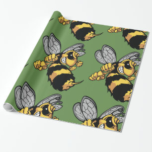 Cadeau Papier d'emballage brillant d'abeille très fâch
