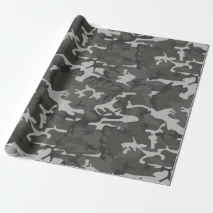 Cadeau papier d'emballage camouflage gris