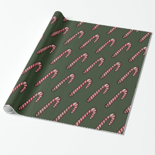 Cadeau Papier d'emballage, Canne de bonbon