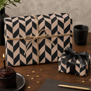 Cadeau Papier d'emballage carreau noir et marron