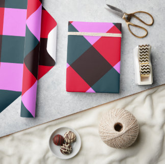 Cadeau Papier d'emballage carreaux moderne
