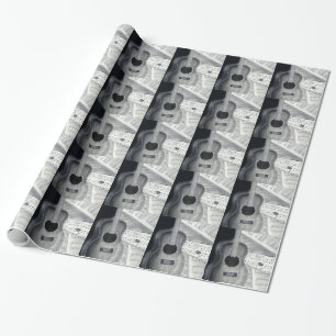 Cadeau Papier d'emballage carrelé de musique de guitare