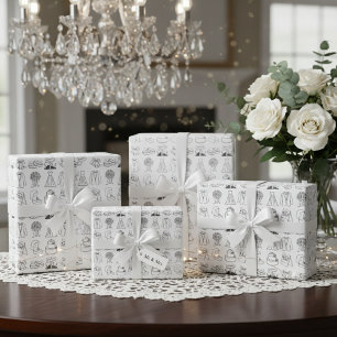 Cadeau Papier d'emballage chic "Jeunes mariés"