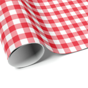 Cadeau Papier d'emballage classique à carreaux rouges
