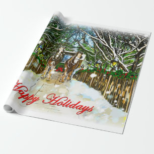 Cadeau Papier d'emballage Clydesdale Holiday