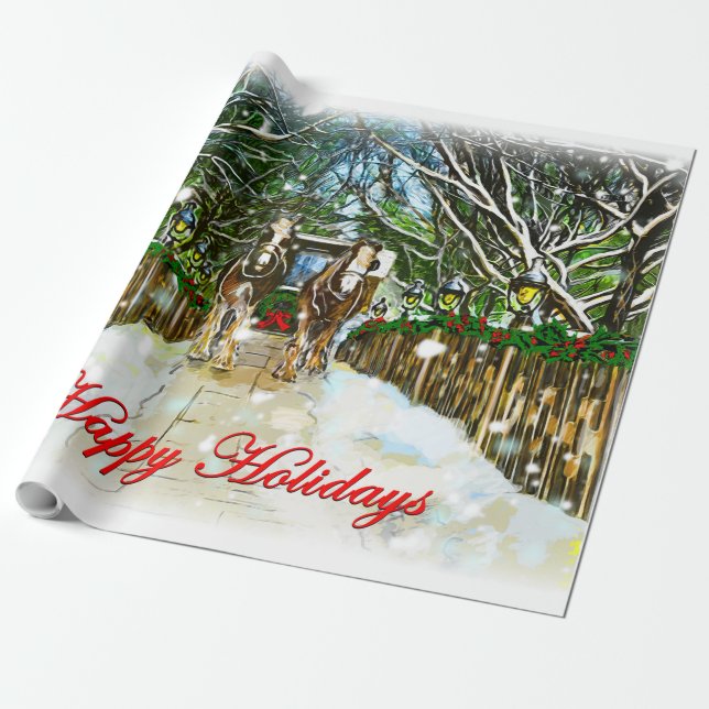 Cadeau Papier d'emballage Clydesdale Holiday (Déroulé)
