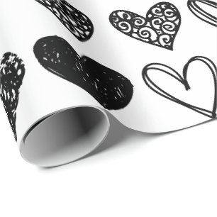 Cadeau Papier d'emballage - Cœurs à motifs multiples