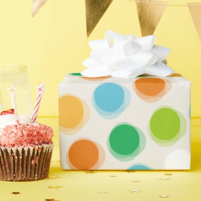 Cadeau Papier d'emballage coloré rétro à pois flous (Fête d'anniversaire)