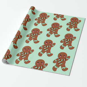 Cadeau Papier d'emballage Cookies au gingembre ondulants