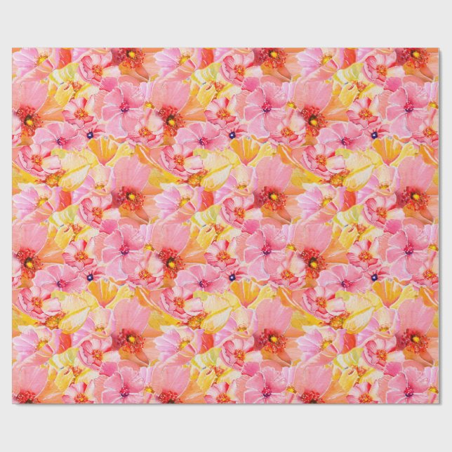 Cadeau Papier d'emballage Coquelicots sur Coquelicots (Plat)