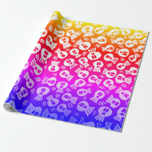 Cadeau Papier d'emballage - crânes - arc-en-ciel