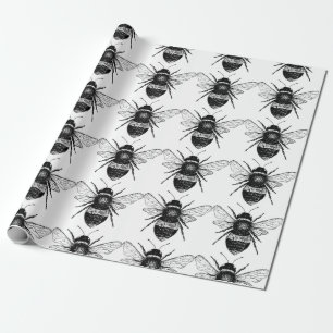Cadeau Papier d'emballage d'abeille vintage