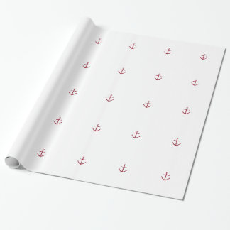 Cadeau Papier d'emballage d'Ancre rouge nautique