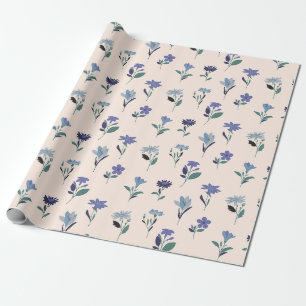 Cadeau Papier d'emballage d'anniversaire bleu foncé et ve