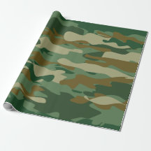 Papier d'emballage d'anniversaire de camouflage de