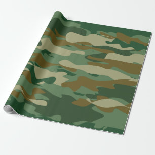Cadeau Papier d'emballage d'anniversaire de camouflage de