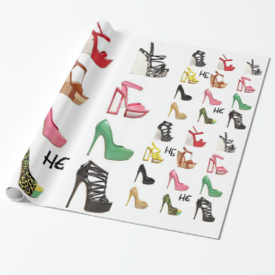 Cadeau Papier d'emballage d'anniversaire de chaussure pou