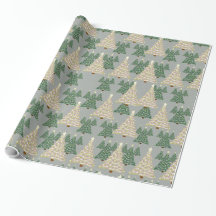 Papier d'emballage d'arbre de Noël étoilé d'argent