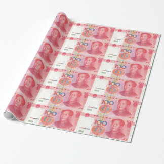 Cadeau Papier d'emballage d'argent chinois du yuan 100