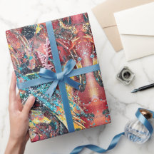Papier d'emballage d'art abstrait contemporain