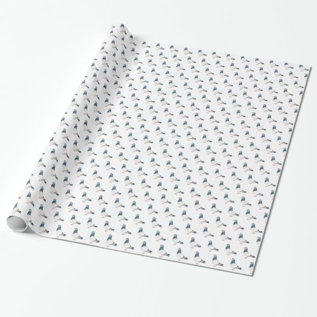 Cadeau Papier d'emballage d'art d'oiseau de pigeon (Déroulé)