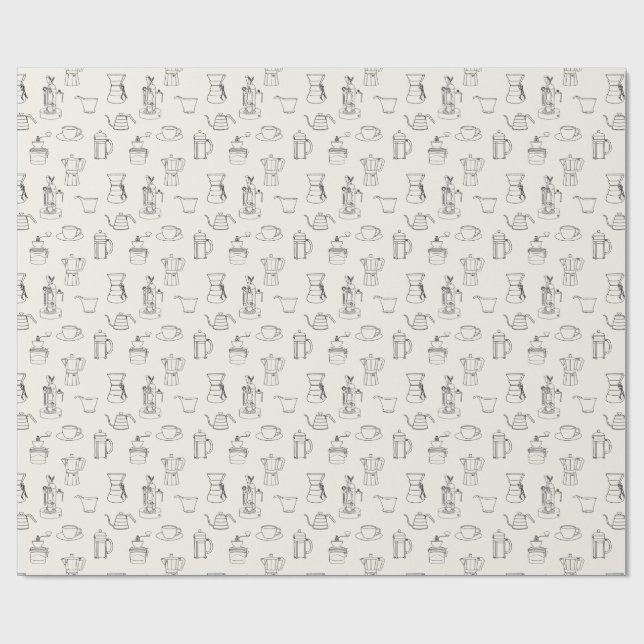 Cadeau Papier d'emballage d'attirail de café (Plat)