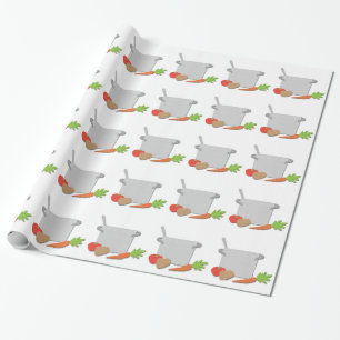 Cadeau Papier d'emballage de bande dessinée de pot de