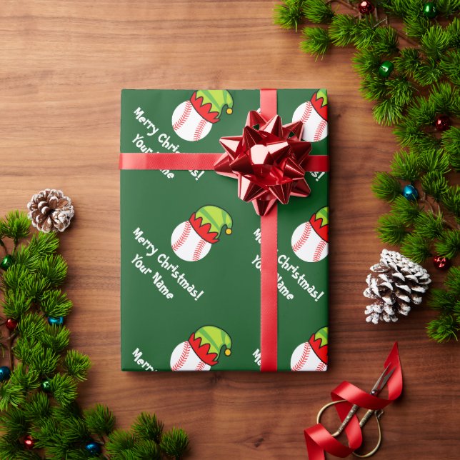 Cadeau Papier d'emballage de base-ball pour elfe de Noël  (Cadeau de vacances)