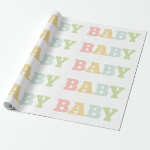 Cadeau Papier d'emballage de bébé en pastel, baby showe
