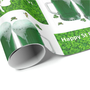 Cadeau Papier d'emballage de bière pour la Saint-Patrick