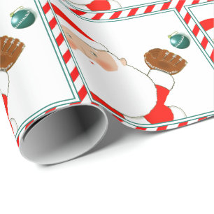 Cadeau Papier d'emballage de cadeaux de Noël de baseball