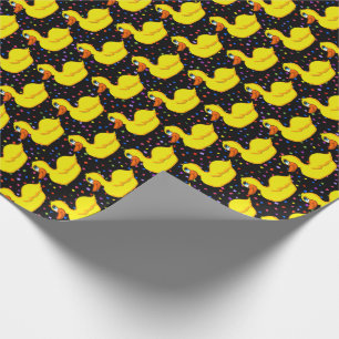 Cadeau Papier d'emballage de canard jaune