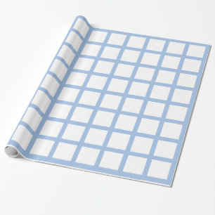 Cadeau Papier d'emballage de carrés bleu-clair et blancs