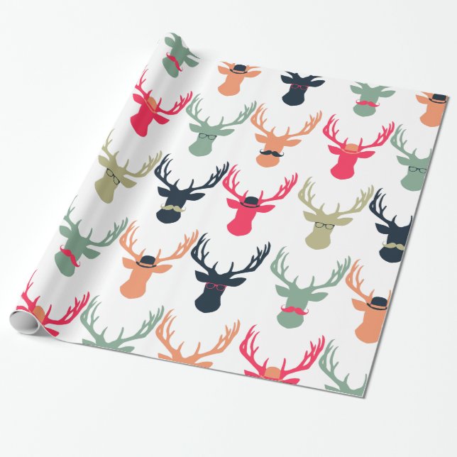 Cadeau Papier d'emballage de cerfs communs de hippie (Déroulé)