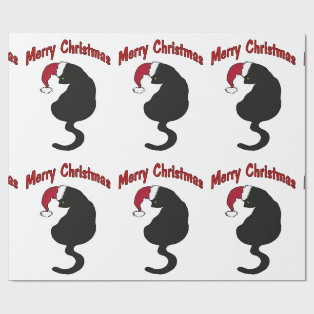 Cadeau Papier d'emballage de chat de Noël (Plat)