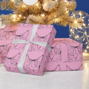 Cadeau Papier d'emballage de chat esthétique japonais Kaw