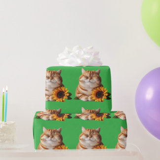 Cadeau Papier d'emballage de chat esthétique japonais Kaw