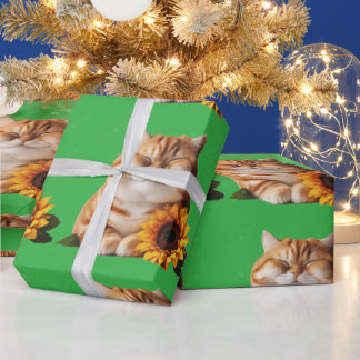 Cadeau Papier d'emballage de chat esthétique japonais Kaw