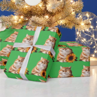 Cadeau Papier d'emballage de chat esthétique japonais Kaw