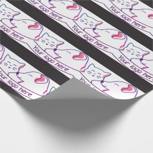 Cadeau Papier d'emballage de chat esthétique japonais Kaw
