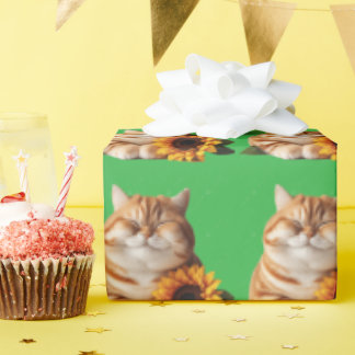 Cadeau Papier d'emballage de chat esthétique japonais Kaw